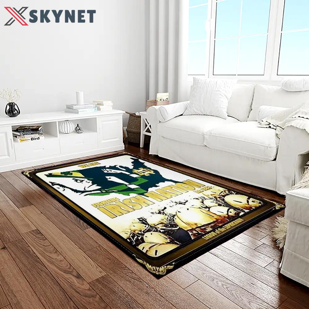 Ncaa notre dame fighting sport basketball and foolball team logo rectangle area rug ndf72 Rectangle Rug