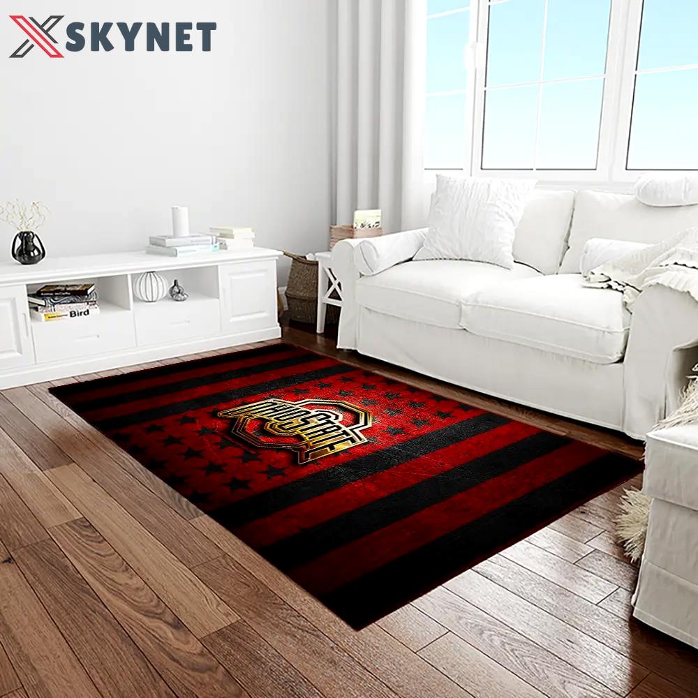 Ncaa ohio state buckeyes college sport basketball and foolball team logo rectangle area rug osb01 Rectangle Rug