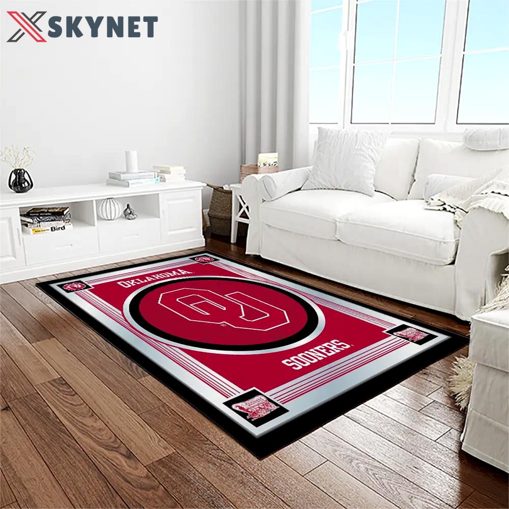 Ncaa oklahoma sooners sport basketball and foolball team logo rectangle area rug os14 Rectangle Rug