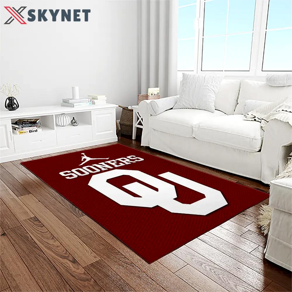 Ncaa oklahoma sooners sport basketball and foolball team logo rectangle area rug os30 Rectangle Rug