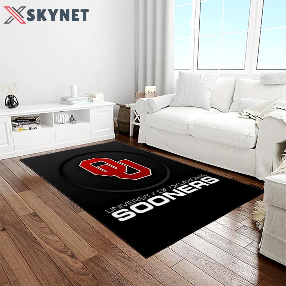 Ncaa oklahoma sooners sport basketball and foolball team logo rectangle area rug os40 Rectangle Rug