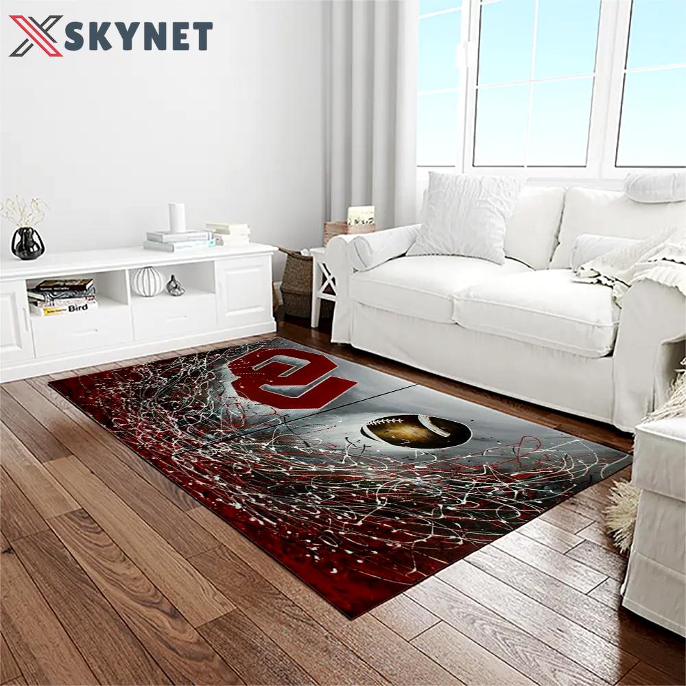 Ncaa oklahoma sooners sport basketball and foolball team logo rectangle area rug os75 Rectangle Rug