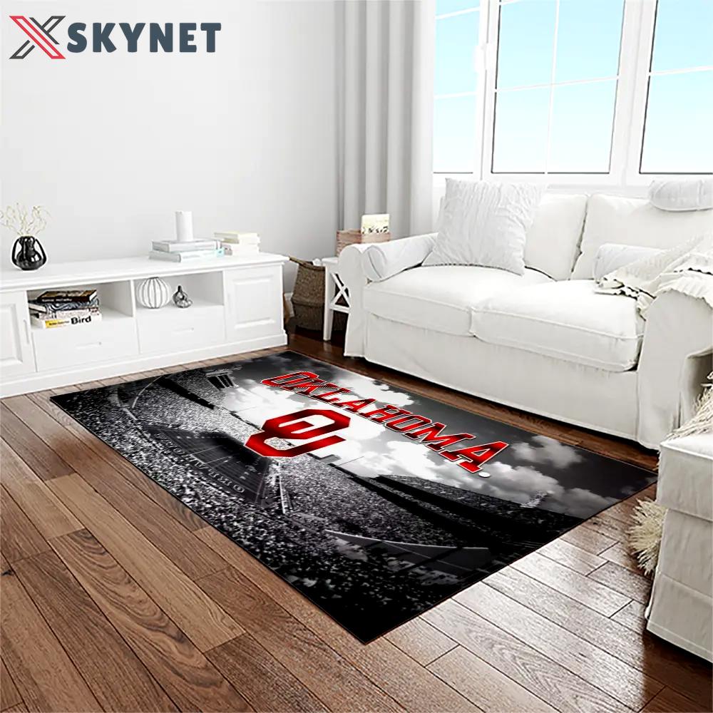 Ncaa oklahoma sooners sport basketball and foolball team logo rectangle area rug os81 Rectangle Rug