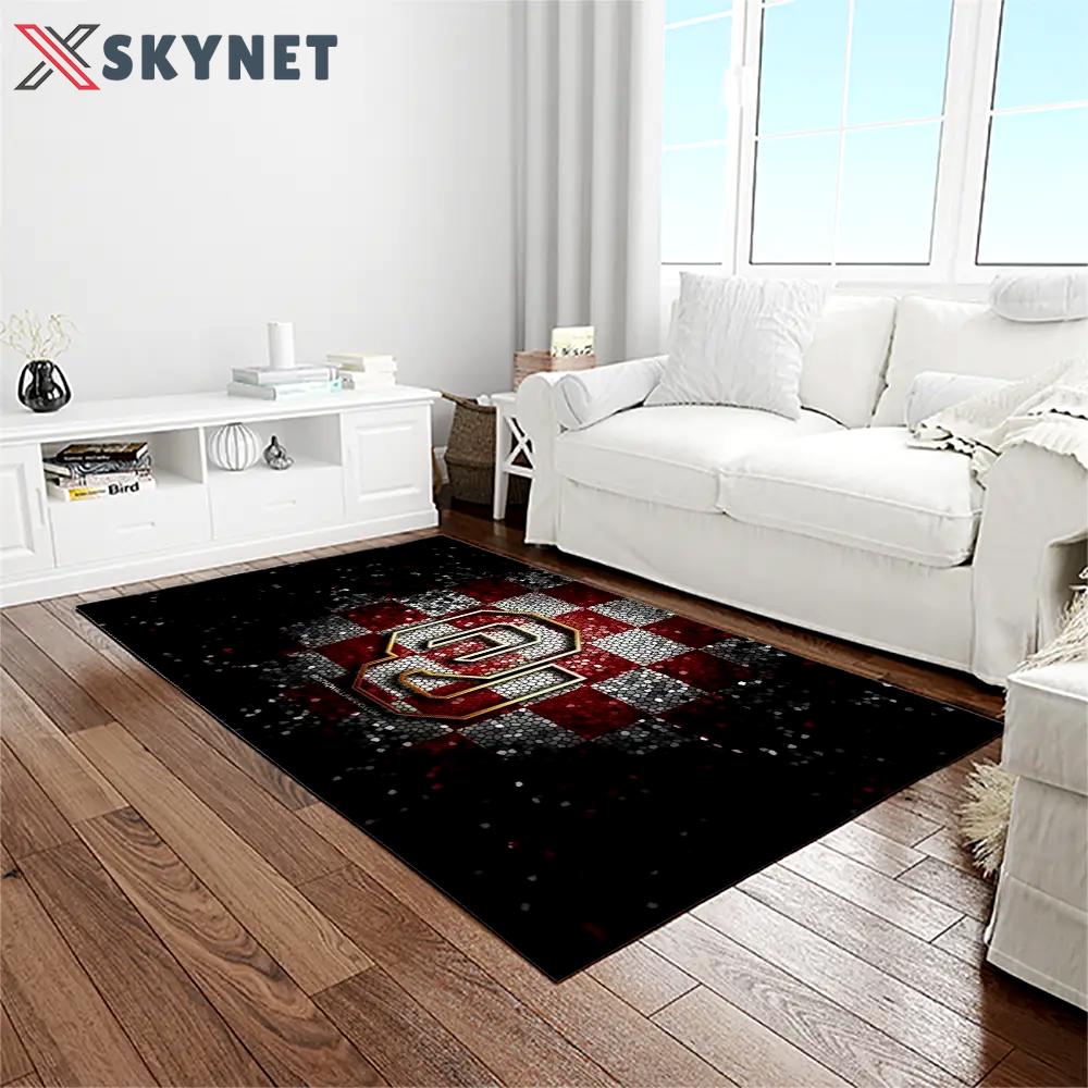 Ncaa oklahoma sooners sport basketball and foolball team logo rectangle area rug os96 Rectangle Rug
