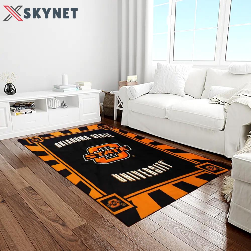 Ncaa oklahoma state cowboys sport basketball and foolball team logo rectangle area rug osc17 Rectangle Rug