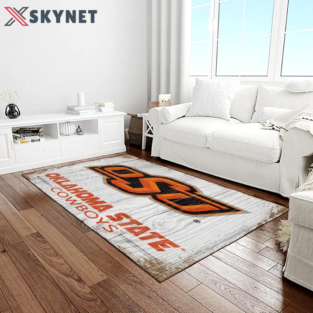 Ncaa oklahoma state cowboys sport basketball and foolball team logo rectangle area rug osc48 Rectangle Rug