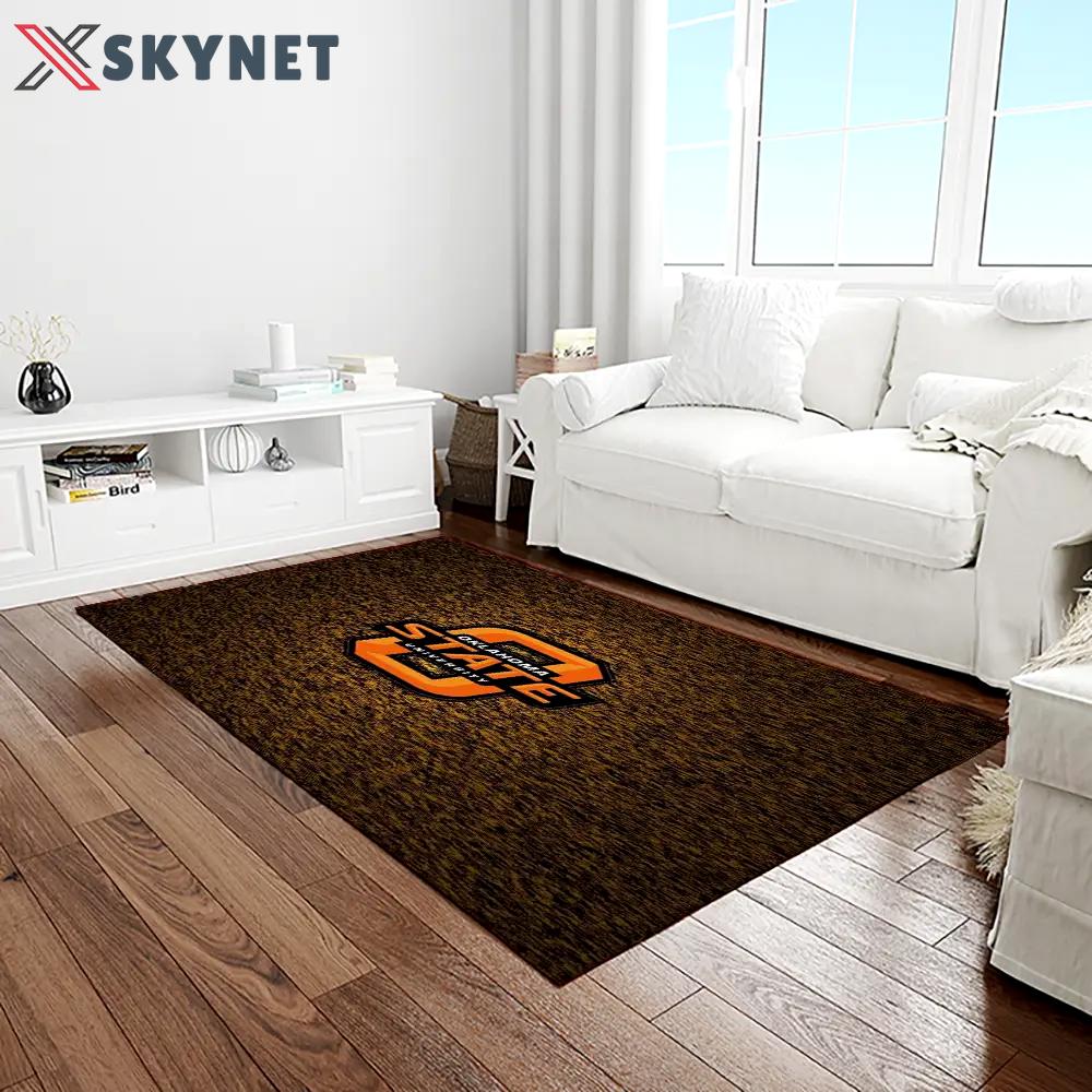 Ncaa oklahoma state cowboys sport basketball and foolball team logo rectangle area rug osc54 Rectangle Rug