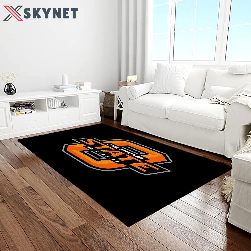 Ncaa oklahoma state cowboys sport basketball and foolball team logo rectangle area rug osc55 Rectangle Rug