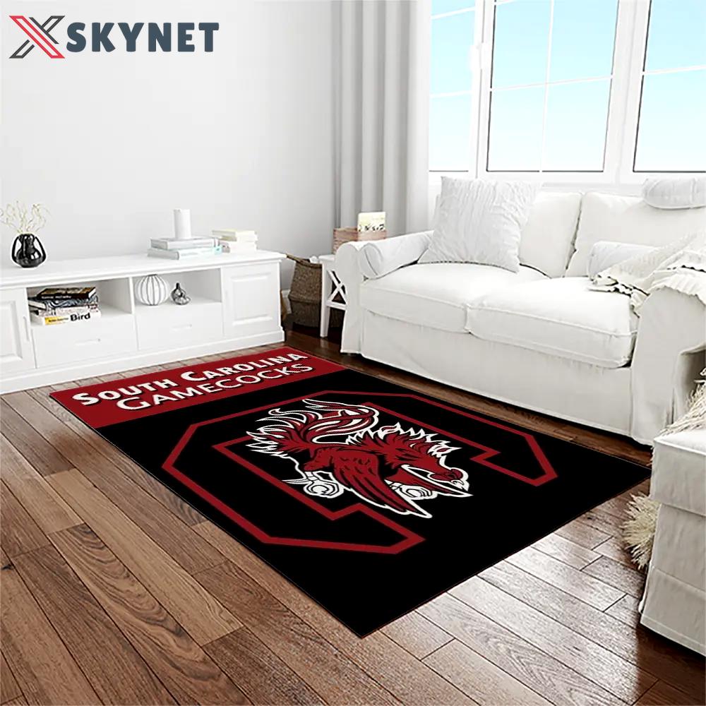 Ncaa south carolina gamecocks college sport basketball and foolball team logo rectangle area rug scg12 Rectangle Rug
