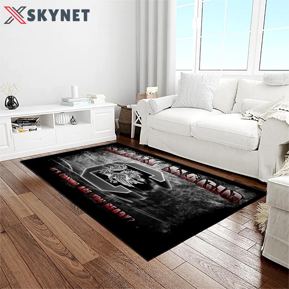 Ncaa south carolina gamecocks college sport basketball and foolball team logo rectangle area rug scg21 Rectangle Rug