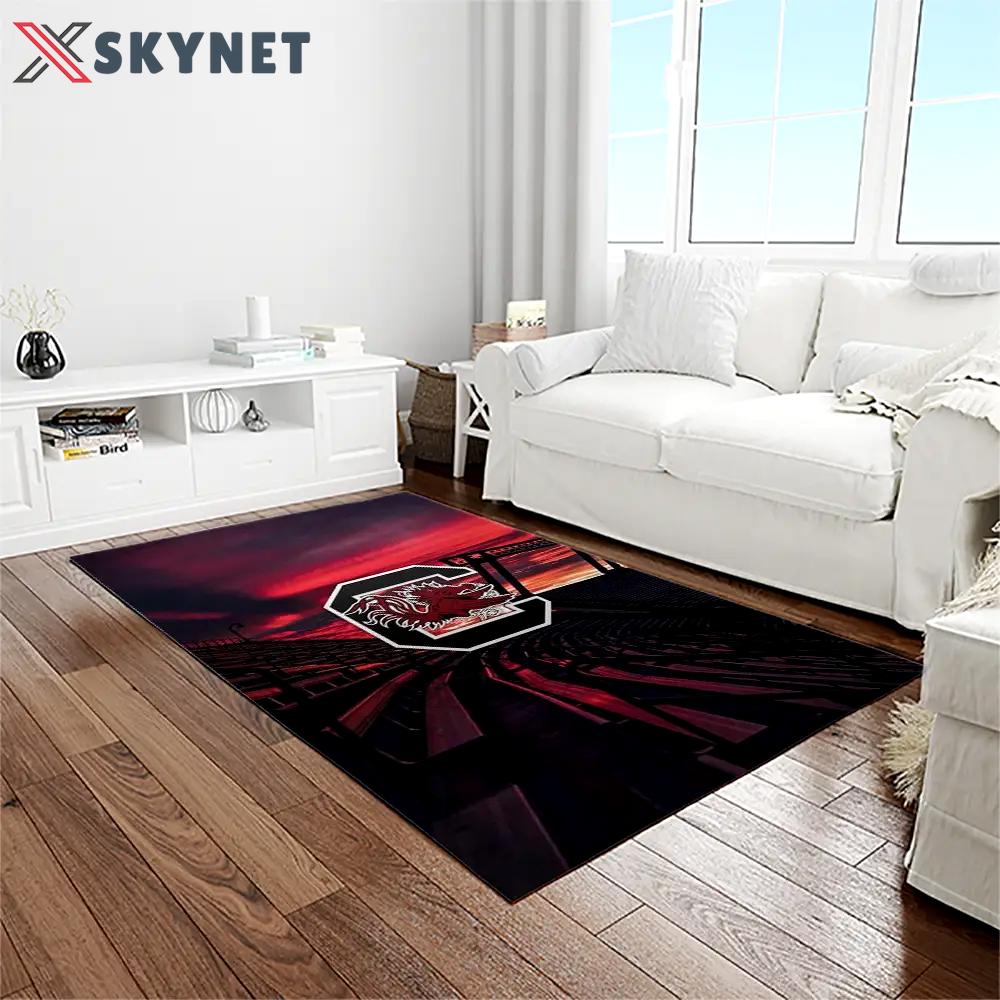 Ncaa south carolina gamecocks college sport basketball and foolball team logo rectangle area rug scg27 Rectangle Rug