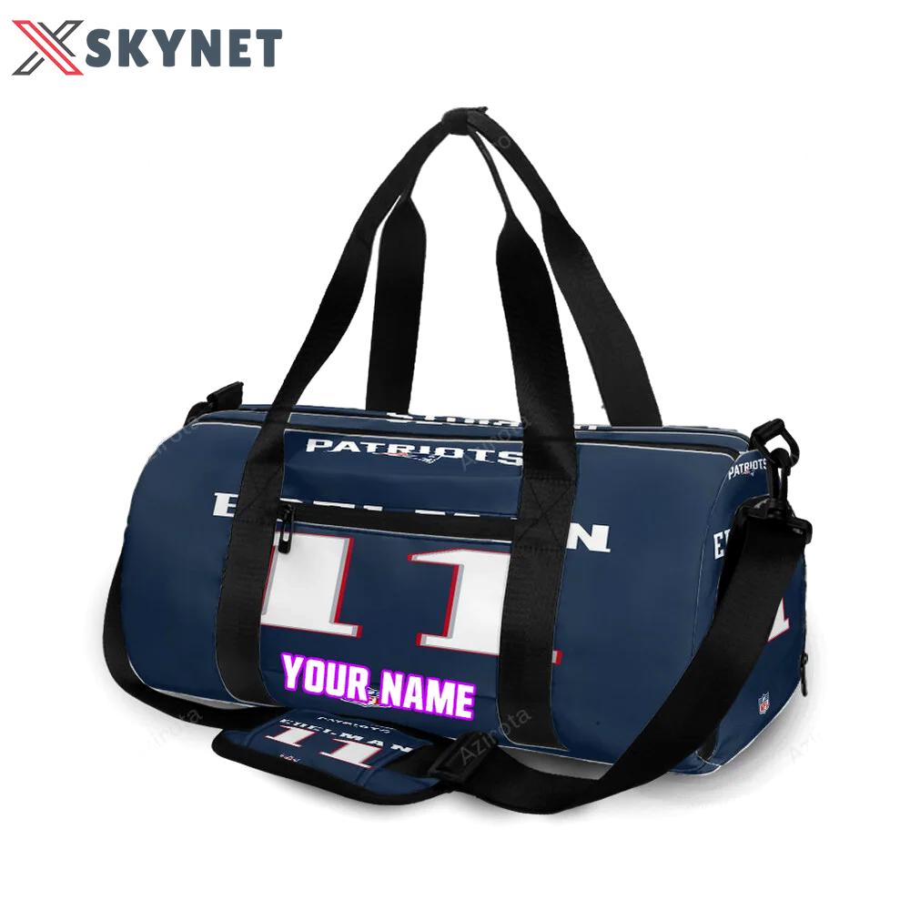 New england patriots edelman 11 uniform personalized name travel bag gym bag 1631 Travel Bag
