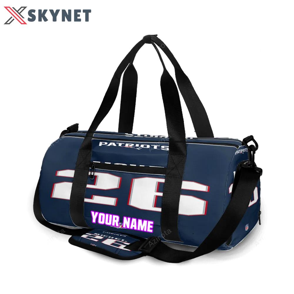 New england patriots michael 26 uniform personalized name travel bag gym bag 132 Travel Bag