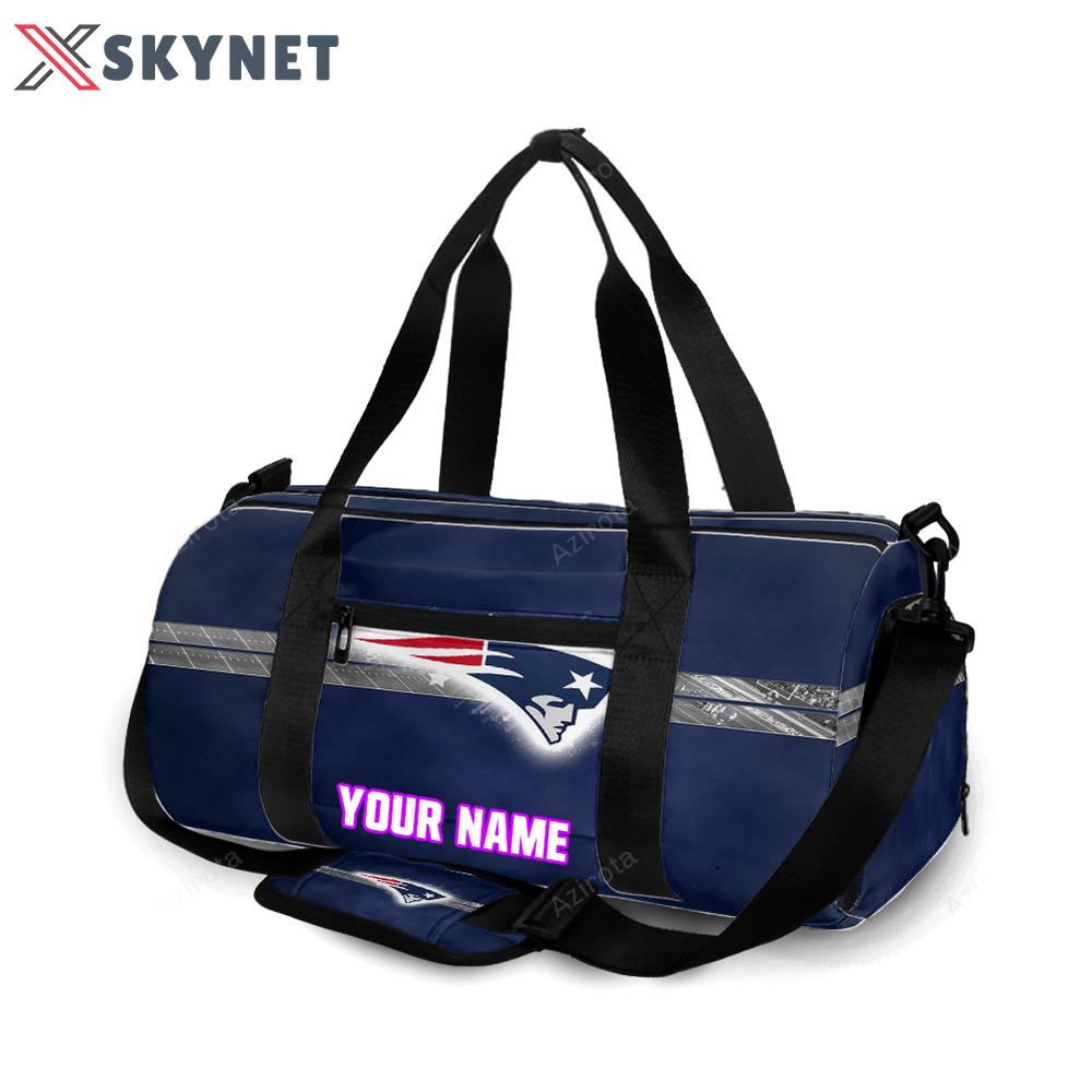 New england patriots navy personalized name travel bag gym bag 1553 Travel Bag