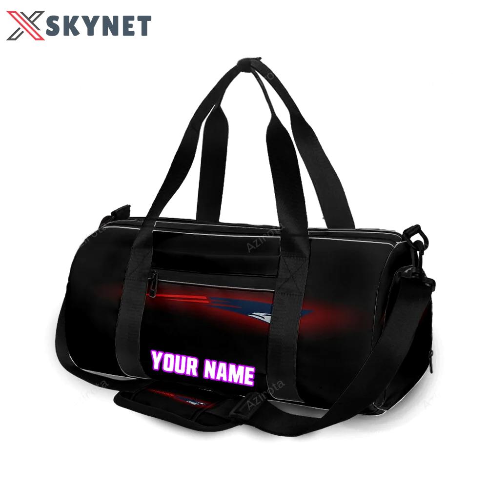 New england patriots red black personalized name travel bag gym bag 1788 Travel Bag