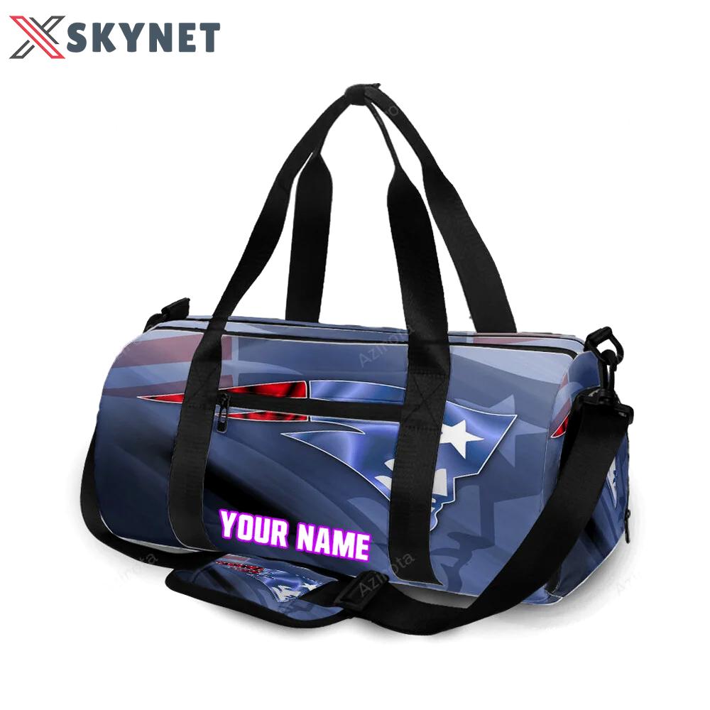 New england patriots shadow blue personalized name travel bag gym bag 2009 Travel Bag