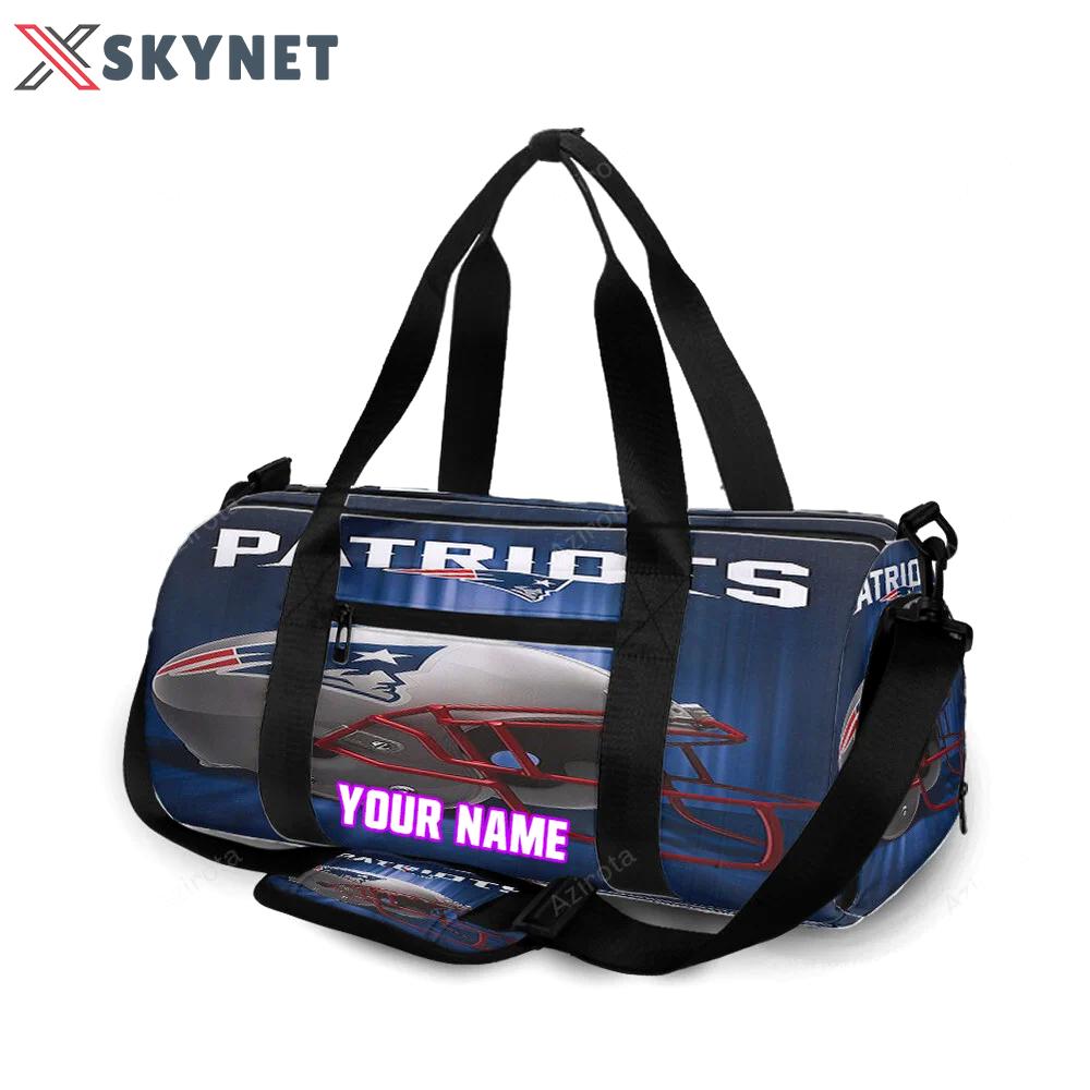 New england patriots shinning helmet personalized name travel bag gym bag 406 Travel Bag