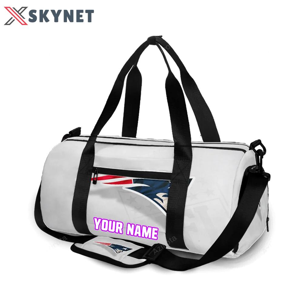 New england patriots white background personalized name travel bag gym bag 1993 Travel Bag