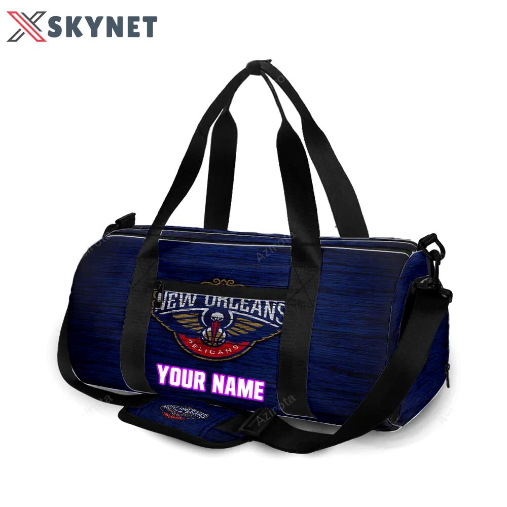 New orleans pelicans emblem v23 personalized name travel bag gym bag 319 Travel Bag