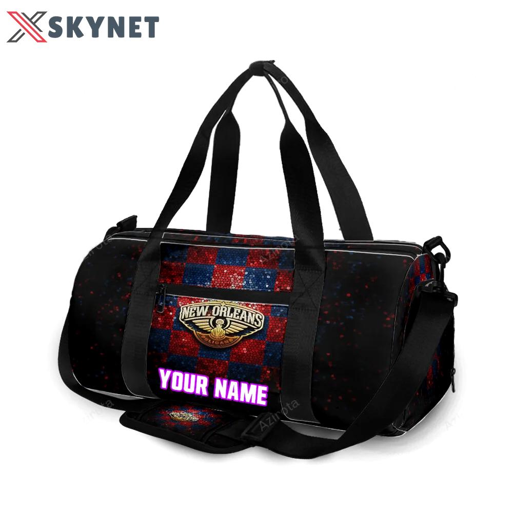 New orleans pelicans emblem v8 personalized name travel bag gym bag 1311 Travel Bag