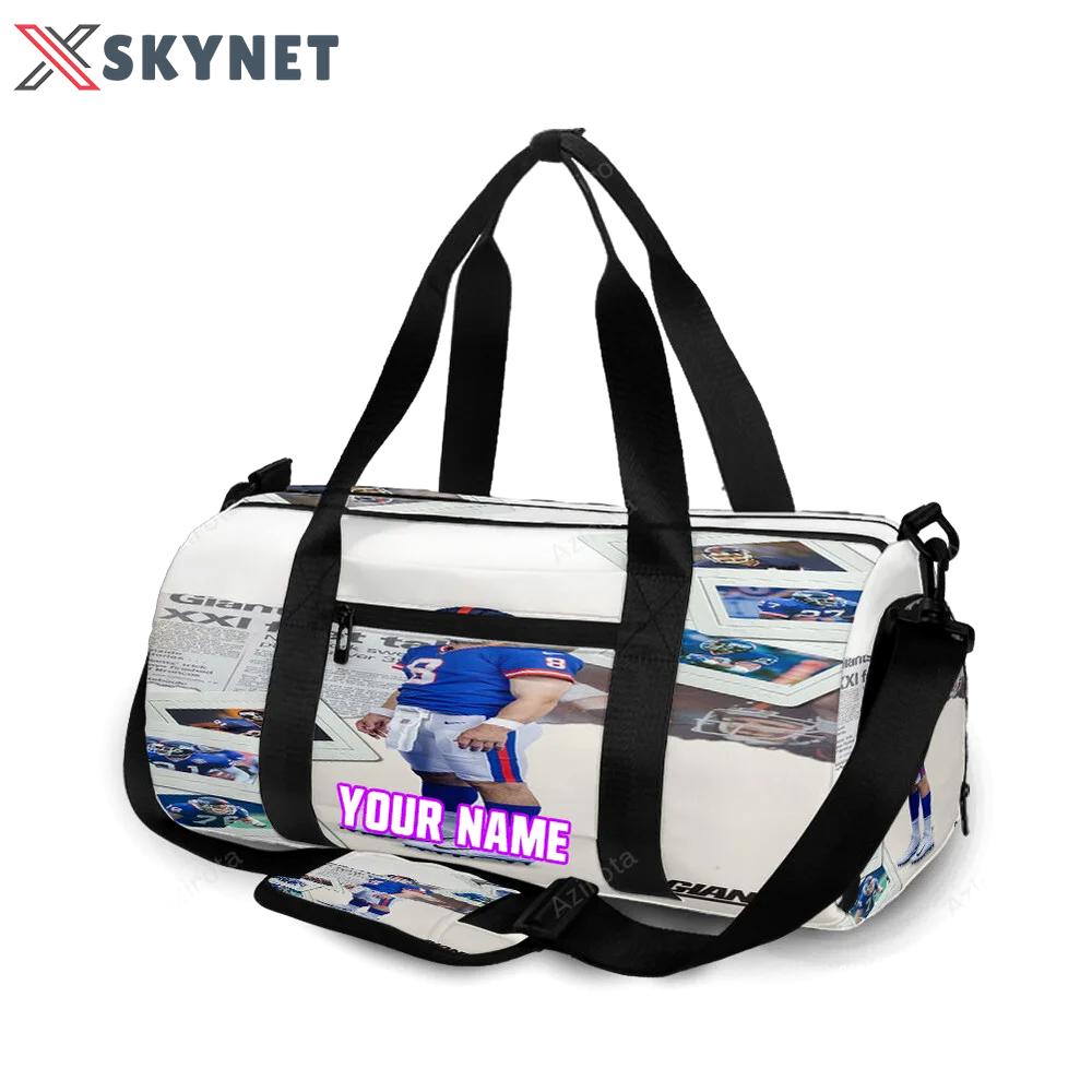 New york giants daniel jones3 personalized name travel bag gym bag 1386 Travel Bag