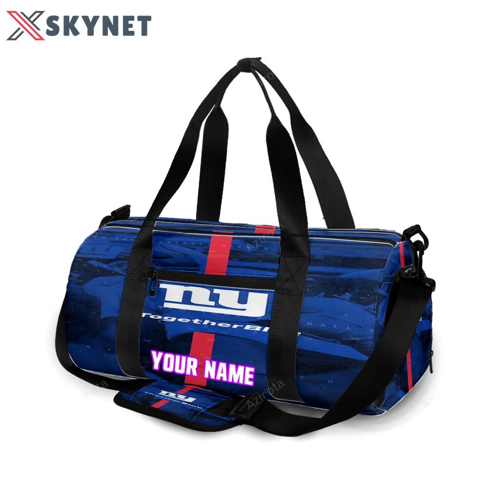 New york giants together blue personalized name travel bag gym bag 607 Travel Bag