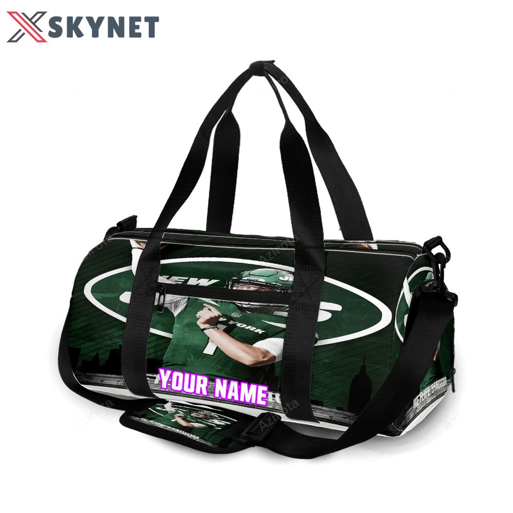 New york jets 02 zach wilson v51 personalized name travel bag gym bag 504 Travel Bag