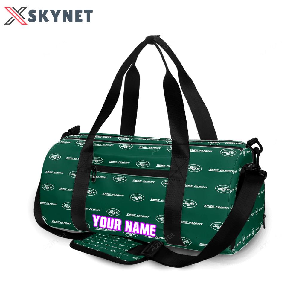 New york jets emblem v14 personalized name travel bag gym bag 2010 Travel Bag