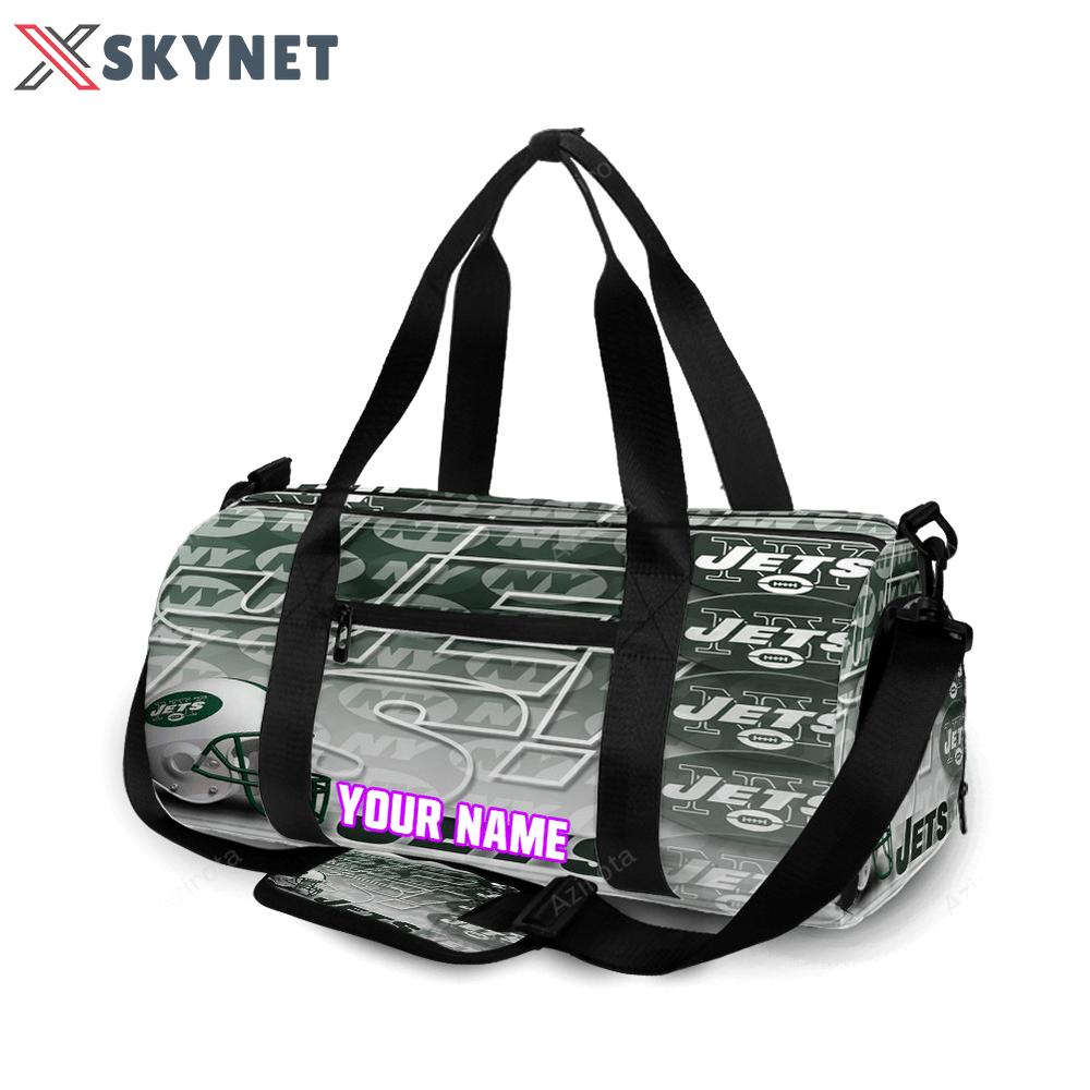 New york jets helmet emblem v29 personalized name travel bag gym bag 964 Travel Bag