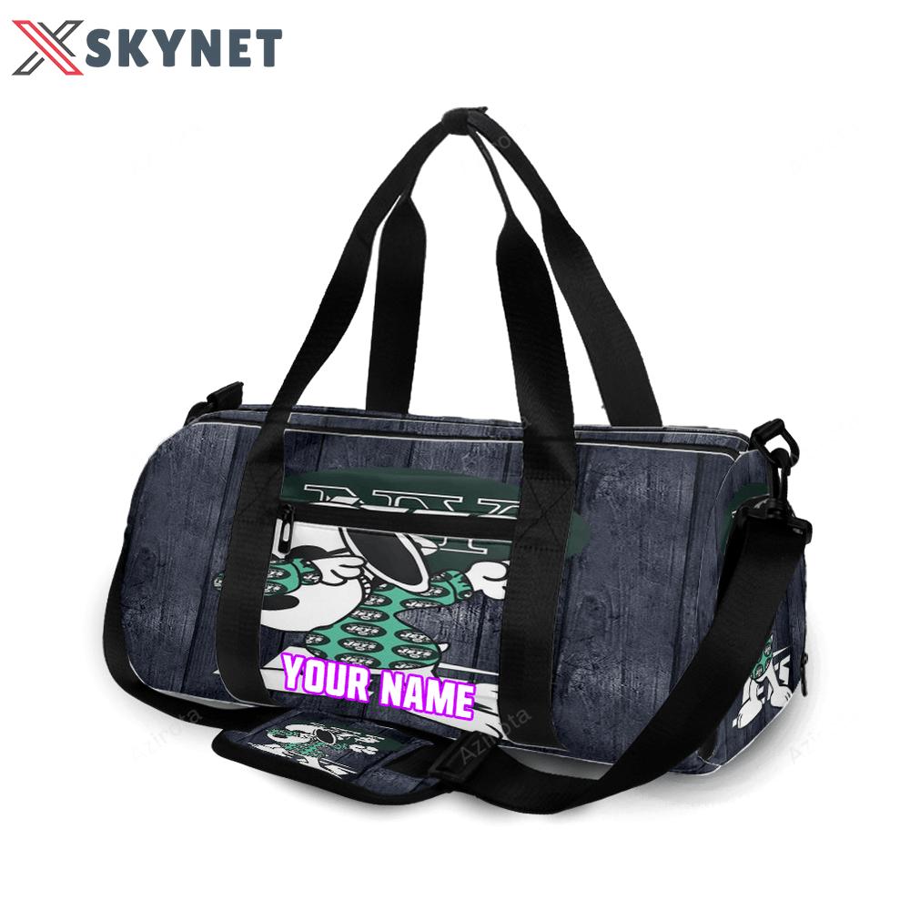New york jets snoopy v42 personalized name travel bag gym bag 685 Travel Bag