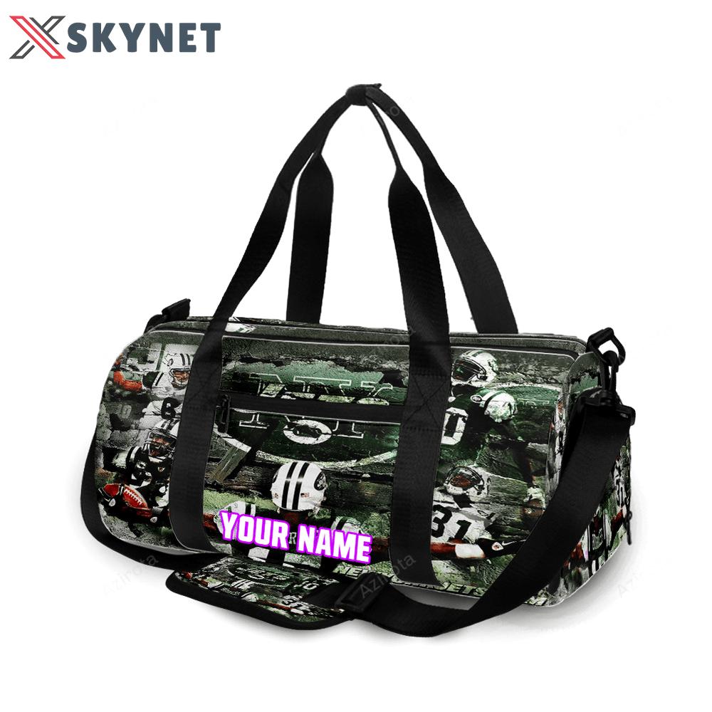 New york jets teams v10 personalized name travel bag gym bag 1562 Travel Bag