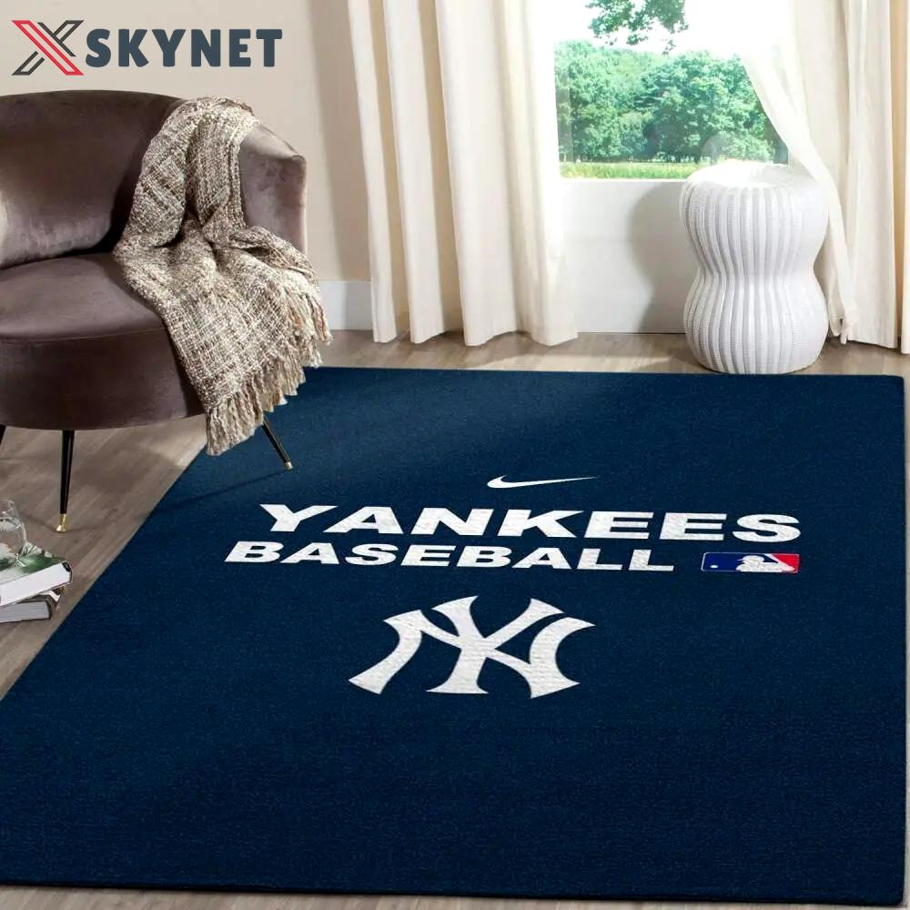 New york yankees area rug mlb baseball team logo living room rugs v468 Rectangle Rug