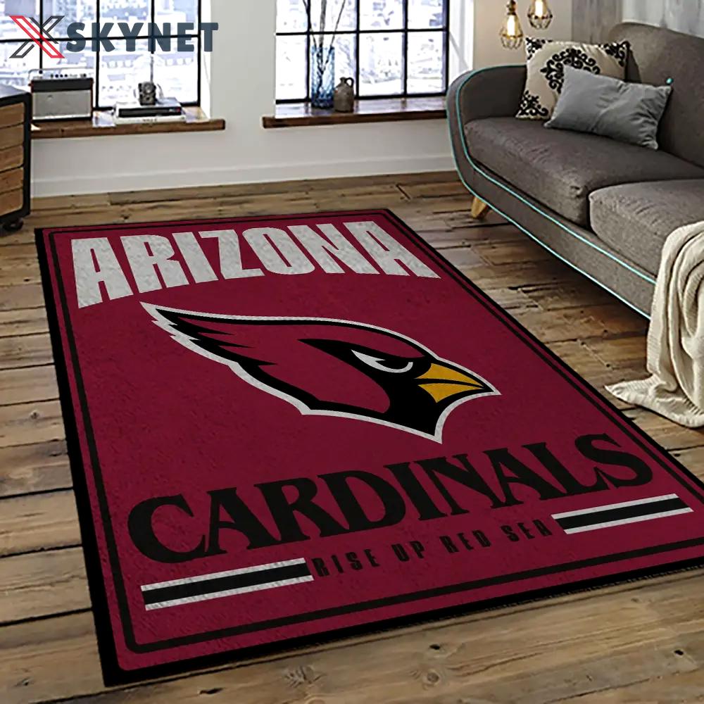 Nfl arizona cardinals football team logo sport carpet rectangle area rug for living room ac22 Rectangle Rug