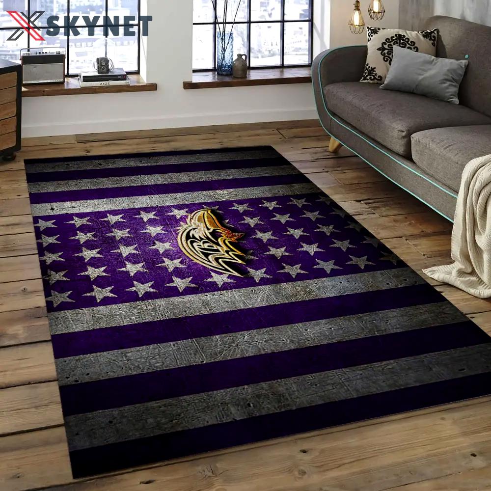 Nfl baltimore ravens fearless football team logo rectangle area rug brv02 Rectangle Rug