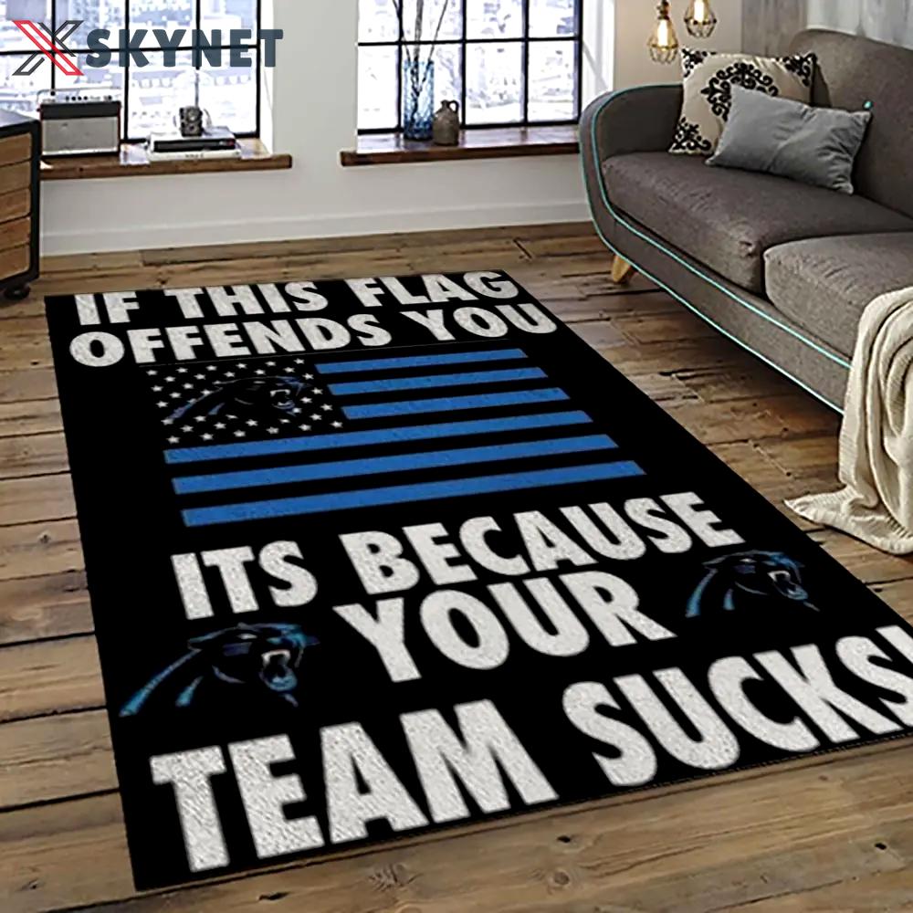Nfl carolina panthers football team logo sport carpet area rug gift for friends cnps27 Rectangle Rug