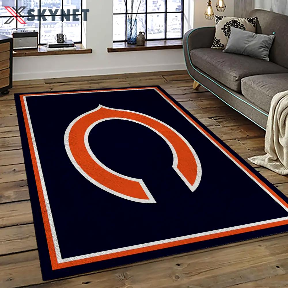 Nfl chicago bears football team logo sport carpet rectangle area rug for living room ccb14 Rectangle Rug