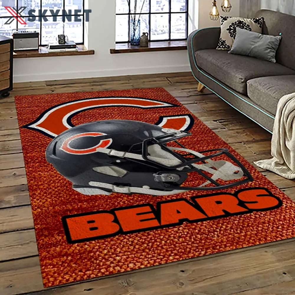 Nfl chicago bears football team logo sport carpet rectangle area rug for living room ccb31 Rectangle Rug