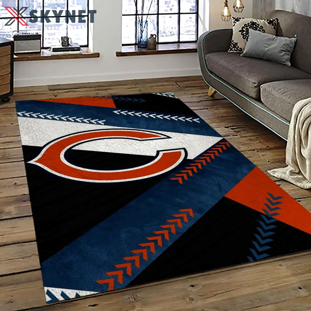 Nfl chicago bears football team logo sport carpet rectangle area rug for living room ccb45 Rectangle Rug