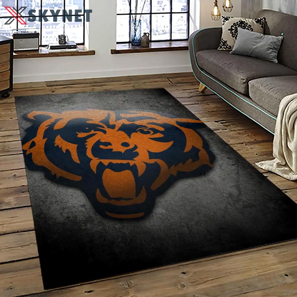 Nfl chicago bears football team logo sport carpet rectangle area rug for living room ccb53 Rectangle Rug