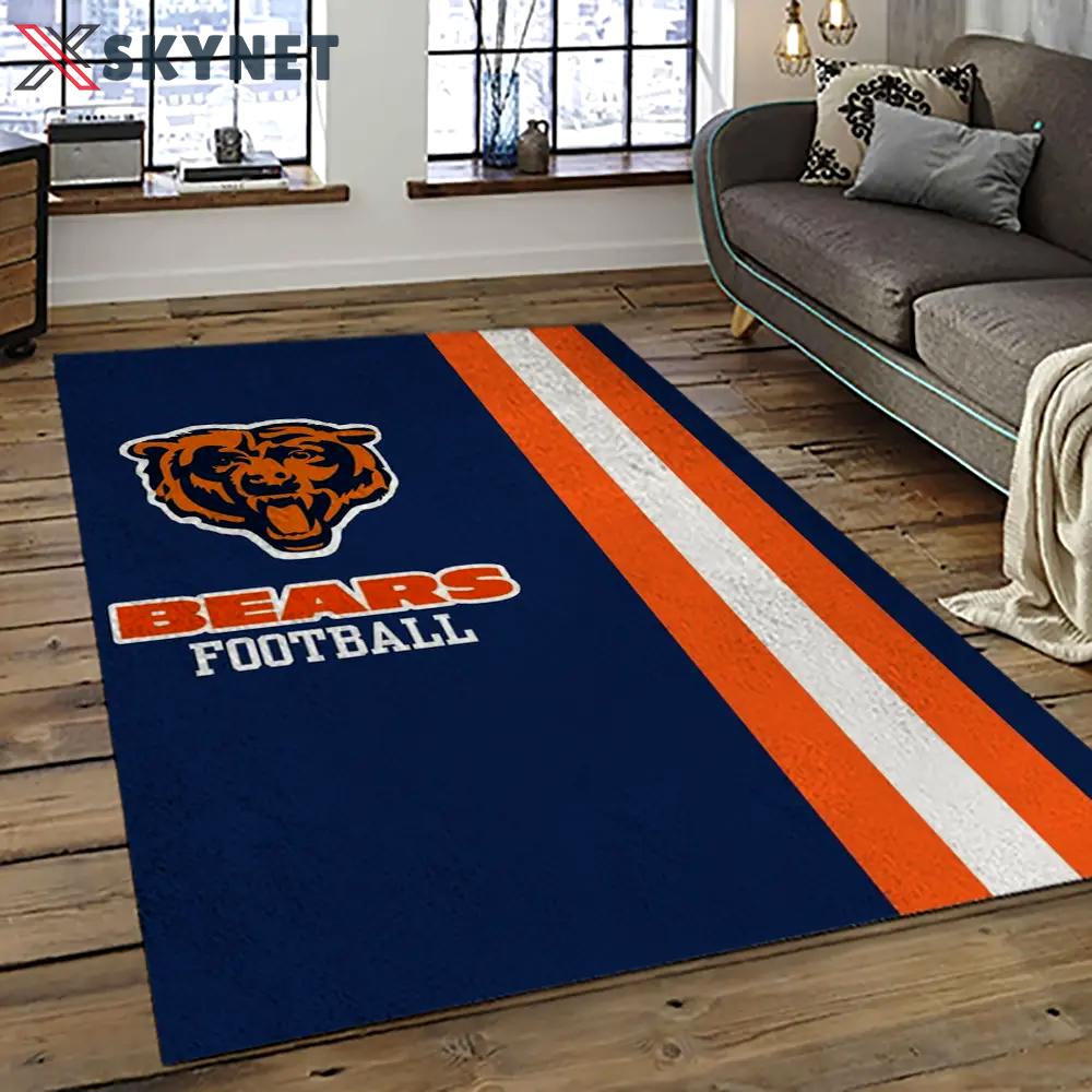 Nfl chicago bears football team logo sport carpet rectangle area rug for living room ccb58 Rectangle Rug