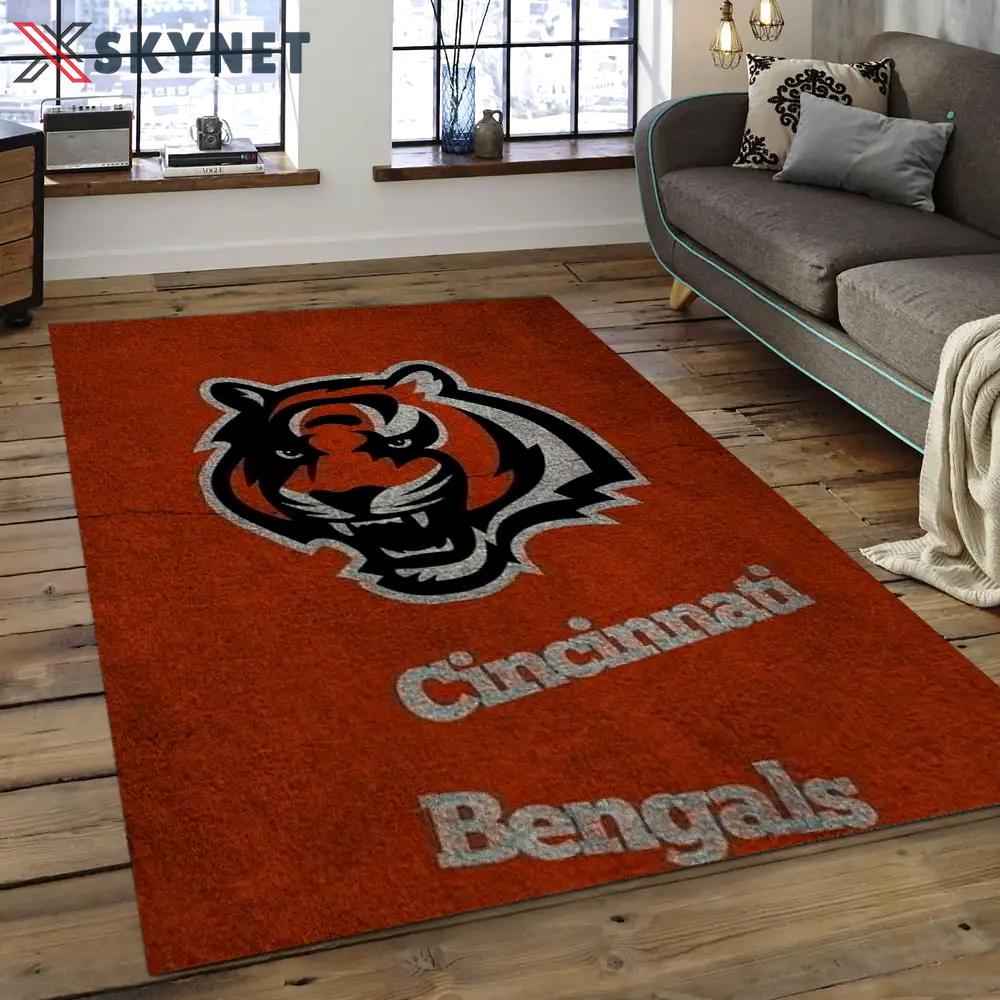 Nfl cincinnati bengals football team logo rectangle area rug ccb35 Rectangle Rug