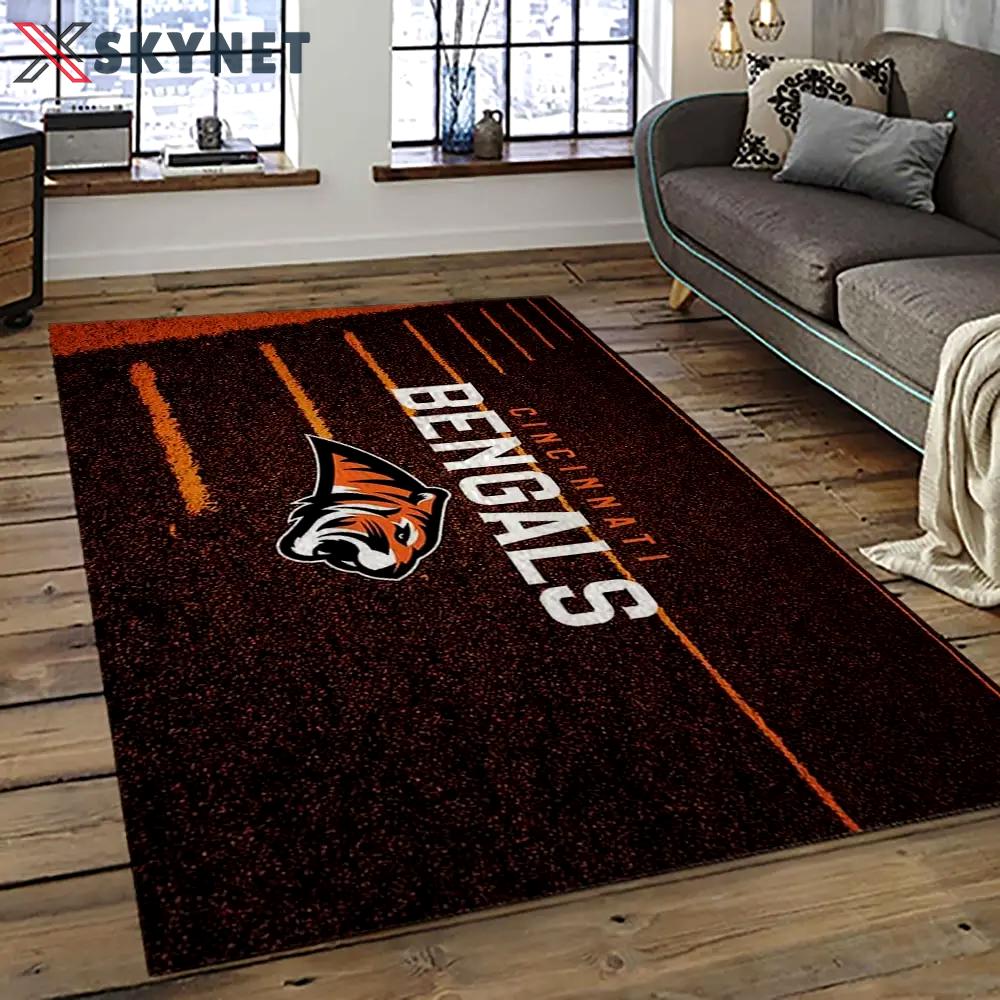 Nfl cincinnati bengals football team logo sport carpet area rug who dey nation gift for friends cnns32 Rectangle Rug