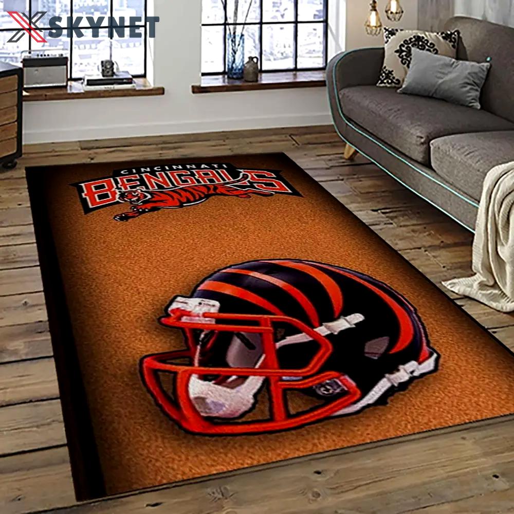 Nfl cincinnati bengals football team logo sport carpet area rug who dey nation gift for friends cnns48 Rectangle Rug