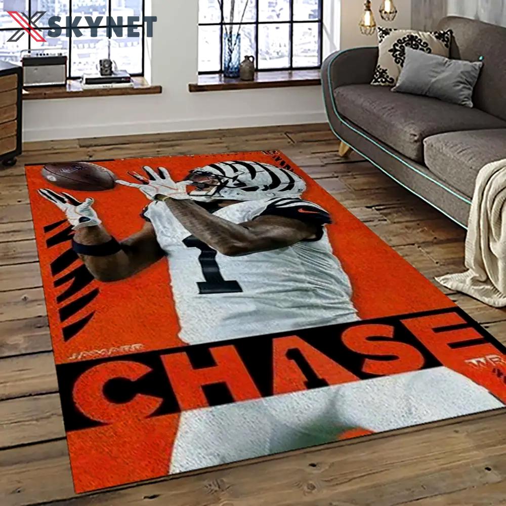 Nfl cincinnati bengals football team logo sport carpet area rug who dey nation gift for friends cnns57 Rectangle Rug