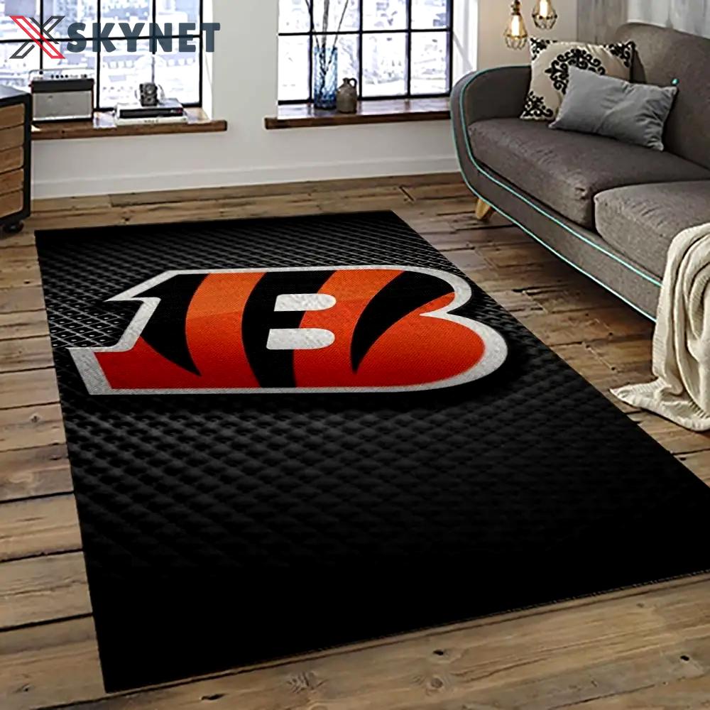 Nfl cincinnati bengals football team logo sport carpet area rug who dey nation gift for friends cnns69 Rectangle Rug