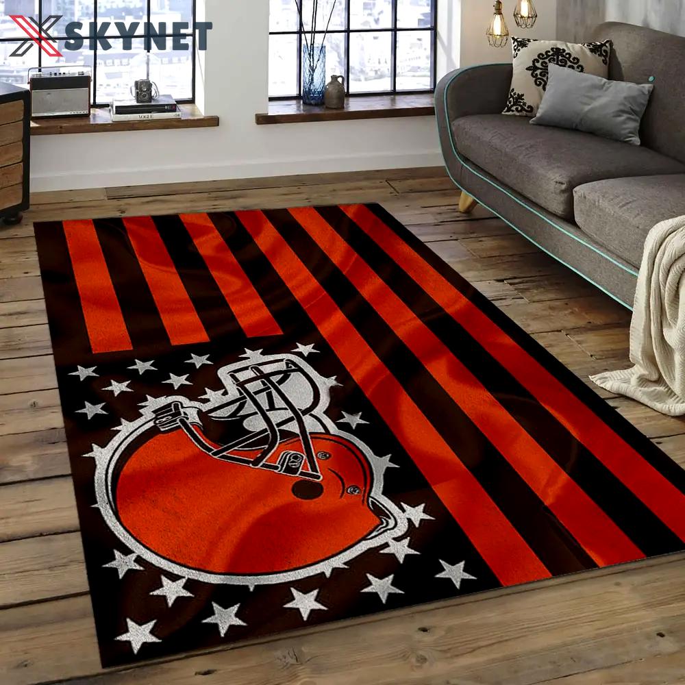 Nfl cleveland browns football team logo rectangle area rug clb09 Rectangle Rug