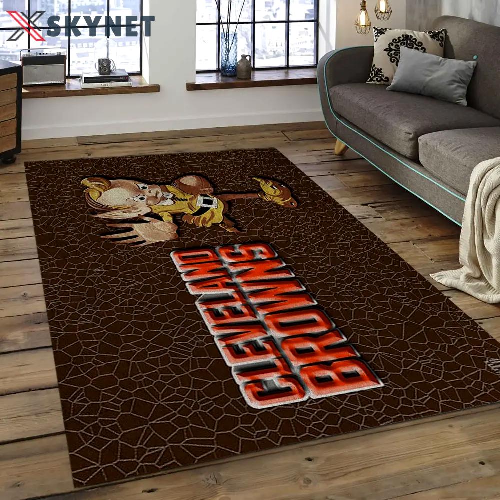 Nfl cleveland browns football team logo rectangle area rug clb21 Rectangle Rug