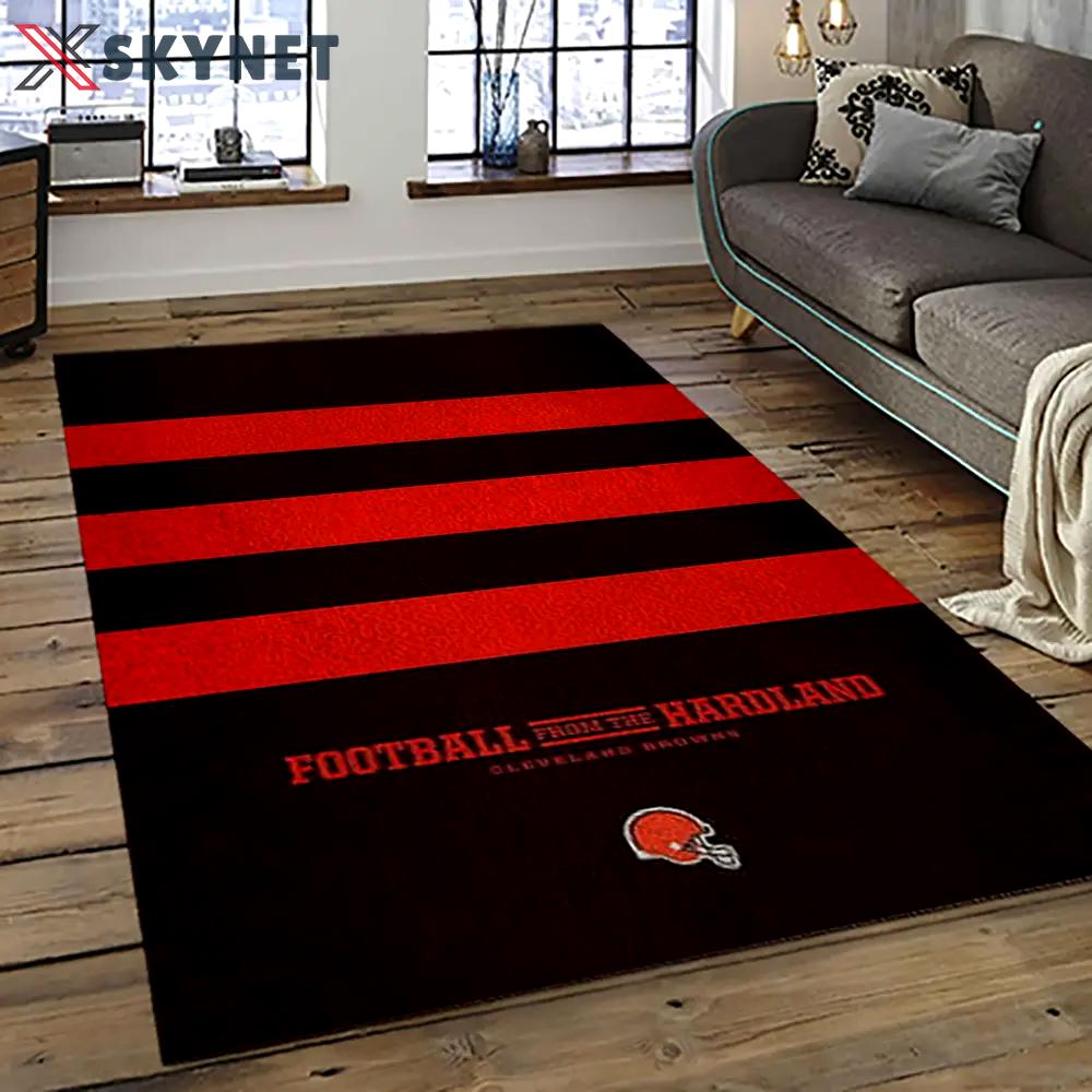 Nfl cleveland browns football team logo sport carpet rectangle area rug for living room cb73 Rectangle Rug