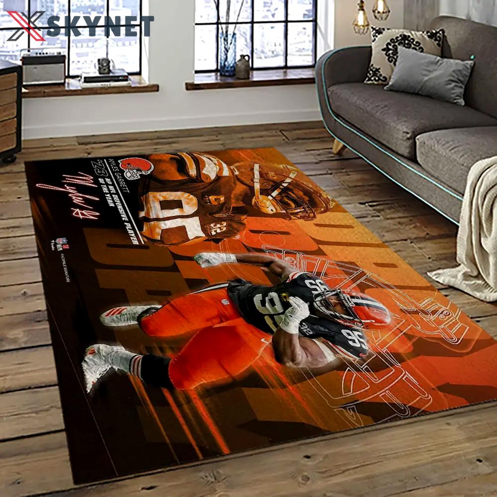 Nfl cleveland browns football team logo sport carpet rectangle area rug for living room cb86 Rectangle Rug