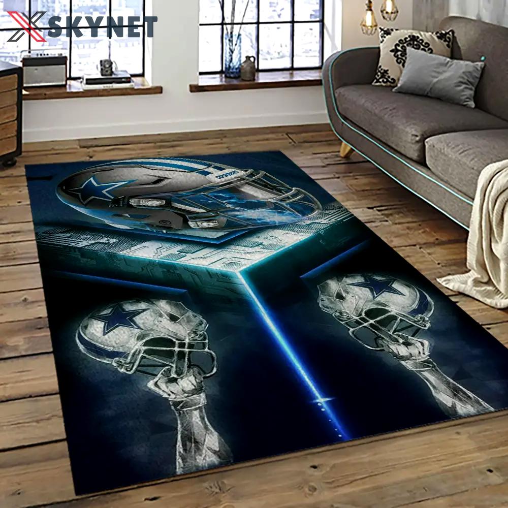 Nfl dallas cowboy football team logo sport carpet rectangle area rug for living room dc37 Rectangle Rug